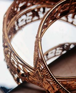 Elegant Floral Gold-Toned Bangles (Set of 2)