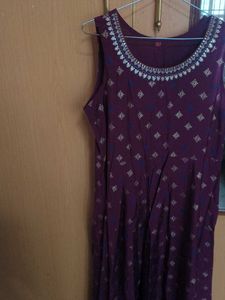 Burgundy &amp; Silver Embellished Dress