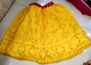 Hand-painted Lehenga Choli of Dhakai Jaamdani