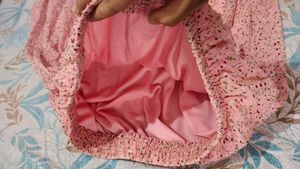 Women Pleated Peach Skirt