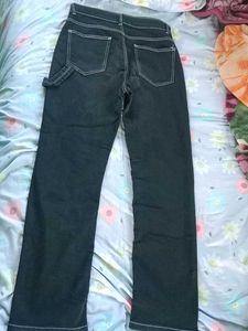 Black Carpenter Denim Slim Baggy Pant