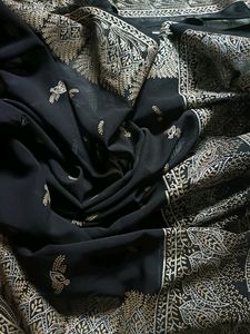 Black Beautiful Georgette Saree