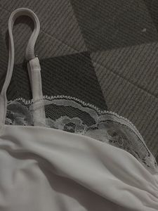 White Gathered Lace Top