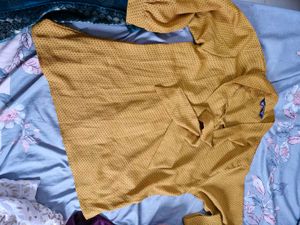 Peplum Top And Mustard