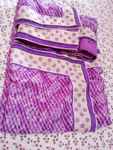 Preety Purple Saree With Border
