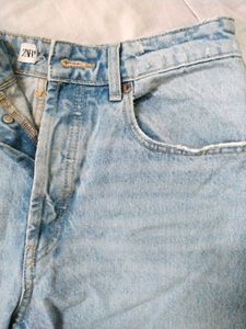 Zara High Waist Straight Leg Jeans Height 37