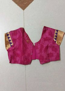 Pink Stiched Kids Saree