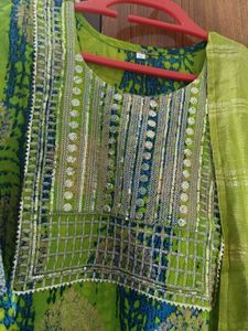 Green Embroidered Salwar Kameez