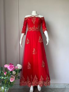 Red Premium Off Shoulder Gown