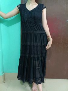 Elegant Black Lace Dress🩶