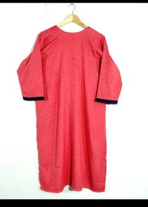 Coral Pink Embroidery Kurti