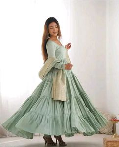 Elegant Green Anarkali Kurta Set