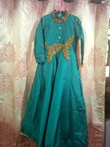 Emerald Green & Gold Anarkali