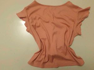 H&amp;M Peach Button-Down Top