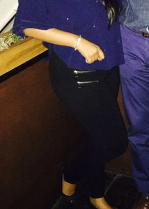 Cute Navy Blue Pearl Top