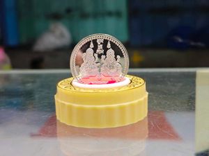 Pure Silver Religious Coins For Dipawali