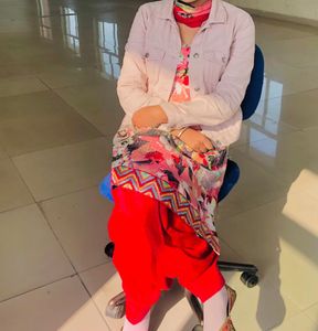 Abstract Red Salwar Suit