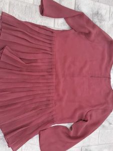 Pleated Long Sleeve Top