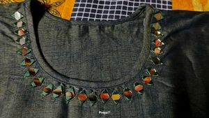 Bottle Green Straight Kurti With Ruffle Sleeve 💚