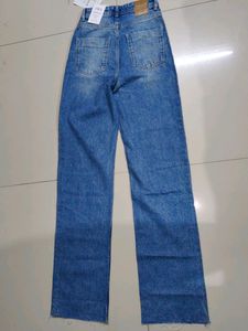 Zara High-waisted Blue Straight Fit Jeans