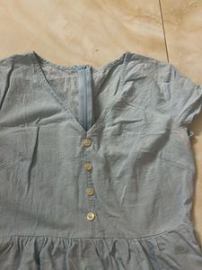 Light Blue Ruffled Mini Dress