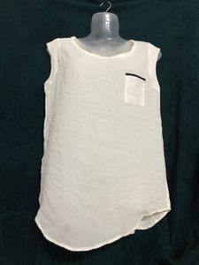 Mango White Plain Top