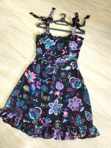 Tokyo Talkies Cute Black Printed Dress