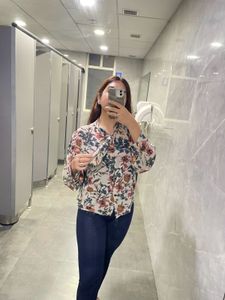 Floral Button And Knot Shirt