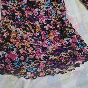 Y2k Floral Mesh Long Sleeve Top