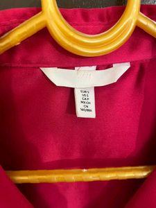 H&amp;M Hot Pink Satin Shirt