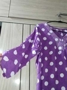 Purple Polka Dot Kurti