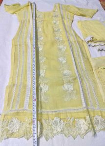 Yellow Embroidered Salwar Kameez Suit