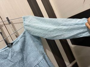 Light Blue Tiered Midi Dress