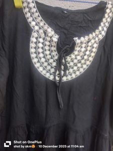 Black Embroidered Maxi Dress