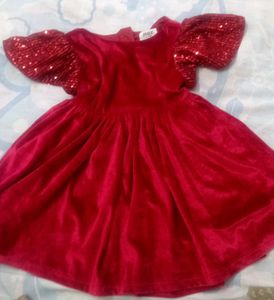 Red Sequin Sleeve Dress