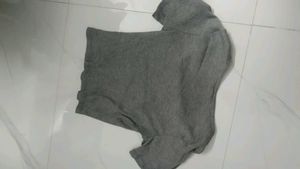 Gray Crop Top