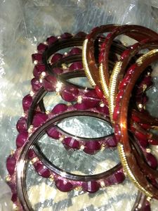 Wine Colour (Magenta) Bangles Set Brand New