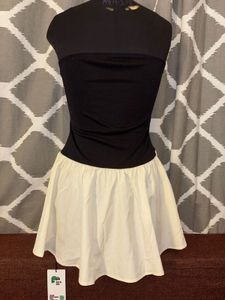 Black &amp; Cream Mini Dress