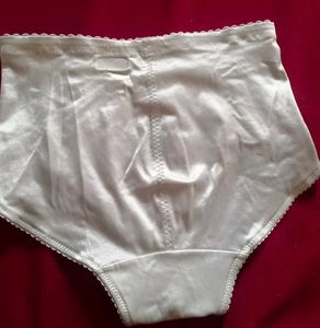 White Satin High Waist Brief