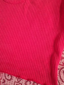 Pink Ribbed Tank Top