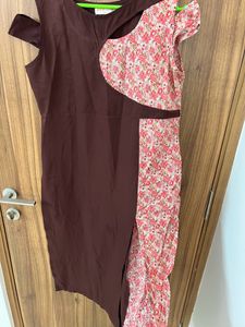 Brown Designer Kurta With Hanging Sleeves