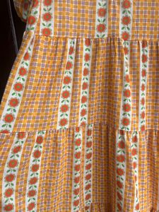 Vintage Orange Floral Tiered Dress