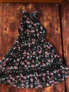 Floral Halter Tiered Mini Dress