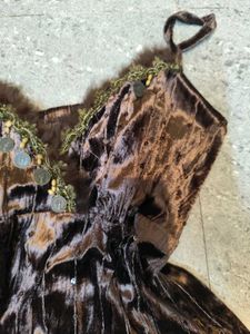 Brown Velvet Boho grunge fairy top