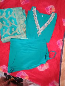 V Neck Trending Kurta Plazo Pant With Dupatta