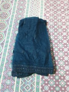 Majesty Blue Embroidered Dress Material