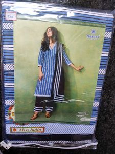 Striped Kurta Set Material.