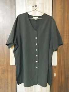 Vintage Black Button-Down Tunic