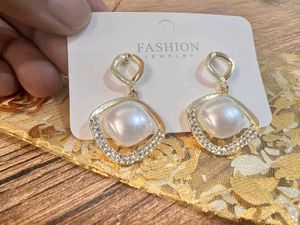 Mermaid Pearl Drop Square Earrings