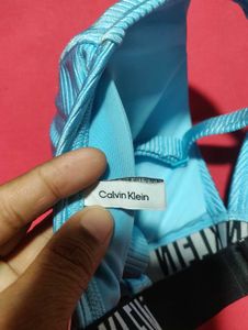 Calvin Klein Light Blue Triangle Bralette Size 2XL